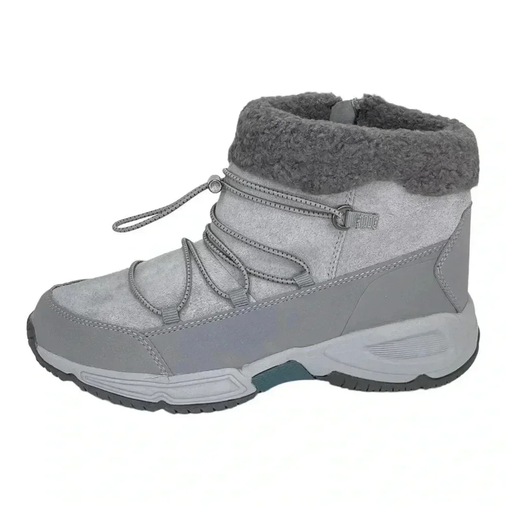 Easy Spirit Voyage Grey Leather Insulated Womens Ankle Boots Size 6M